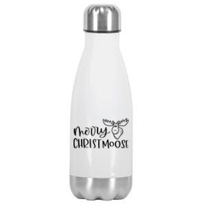 Merry Christmoose Funny Christmas Pun Gift Stainless Steel Insulated Water Bottle