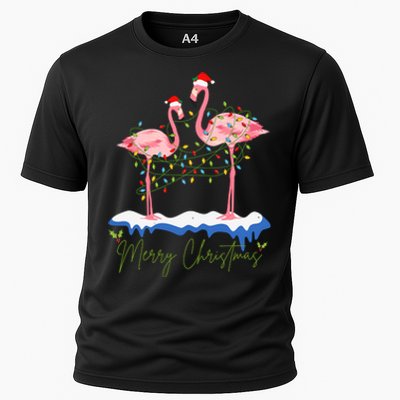 Merry Christmas Flamingo Holiday Cooling Performance Crew T-Shirt