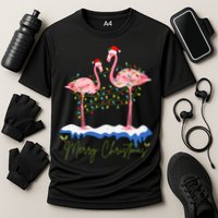 Merry Christmas Flamingo Holiday Cooling Performance Crew T-Shirt