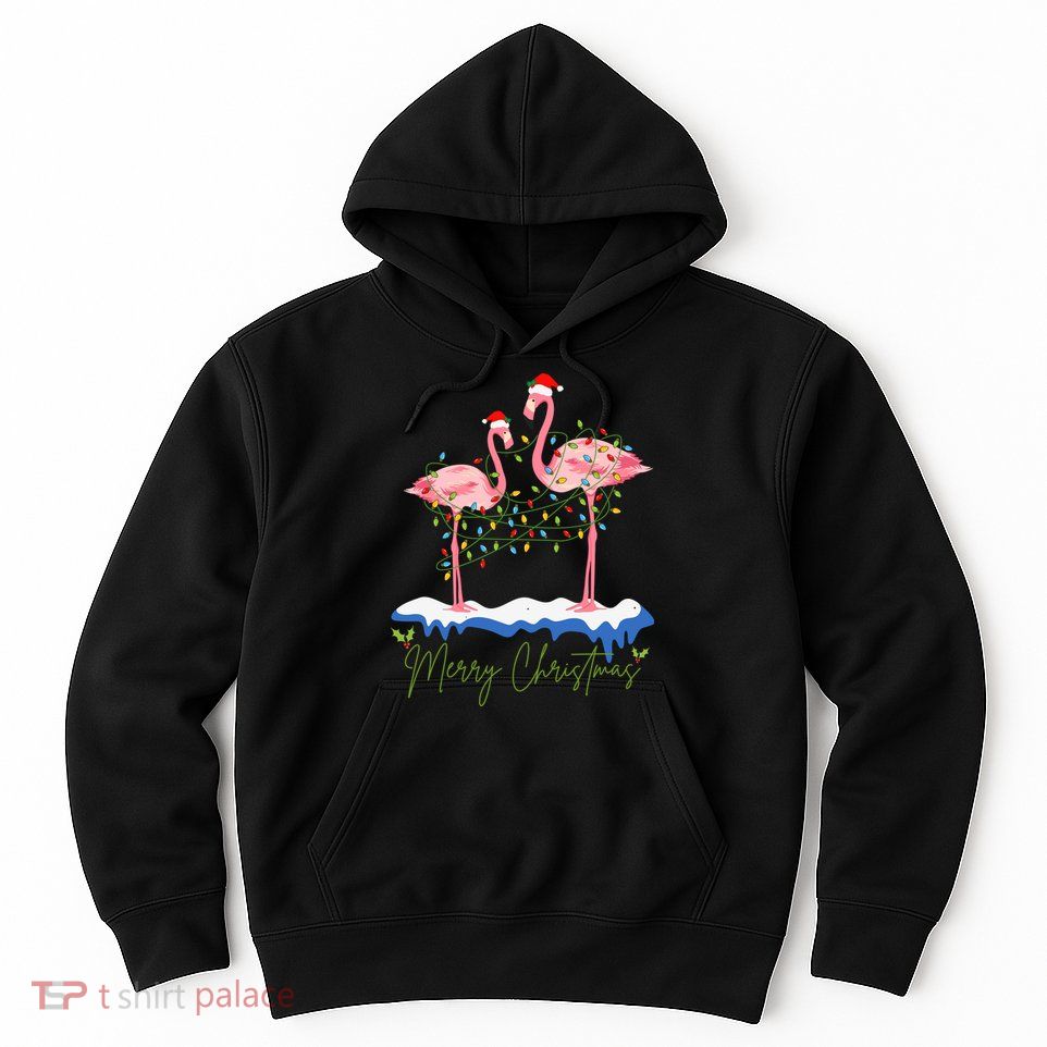 Merry Christmas Flamingo Holiday Hoodie