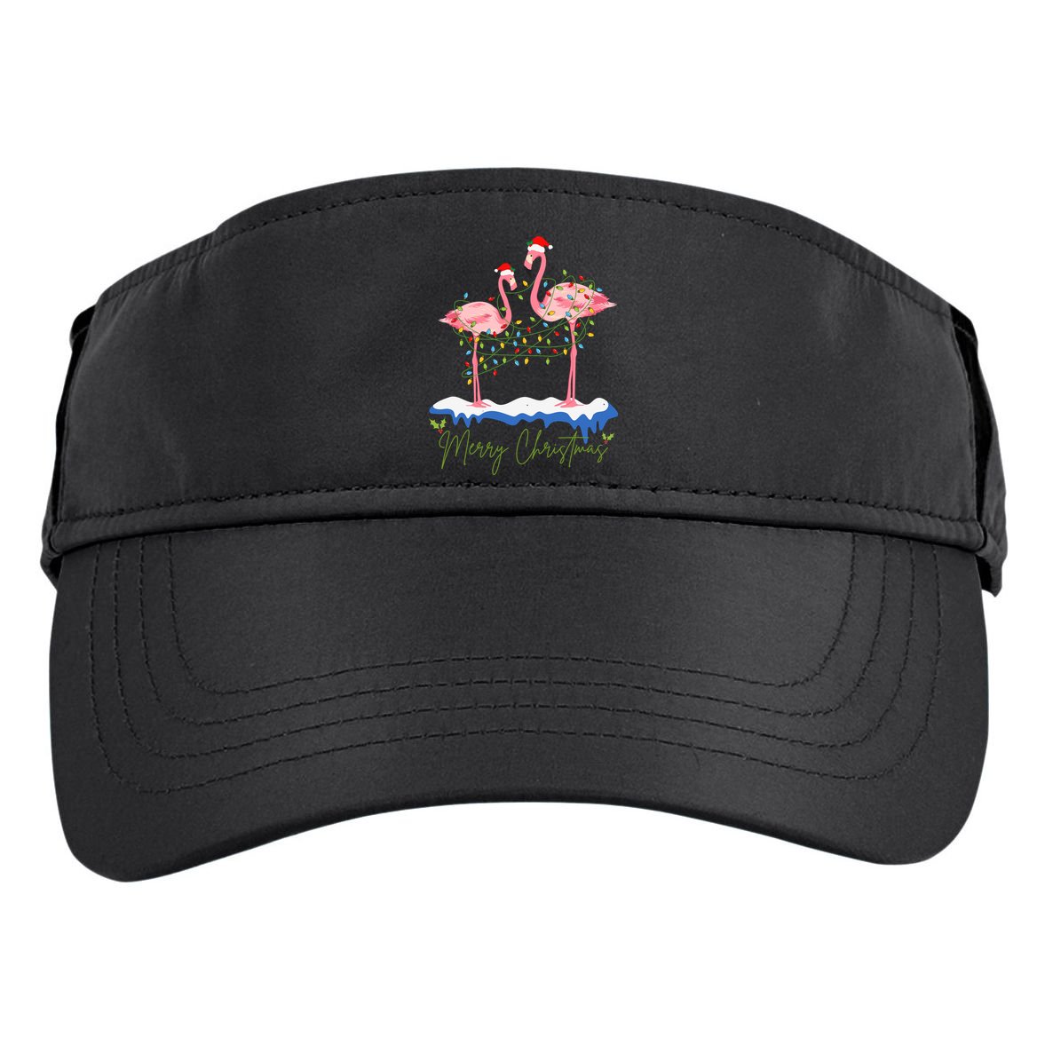 Merry Christmas Flamingo Holiday Adult Drive Performance Visor