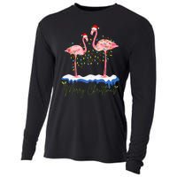 Merry Christmas Flamingo Holiday Cooling Performance Long Sleeve Crew