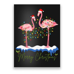 Merry Christmas Flamingo Holiday Poster