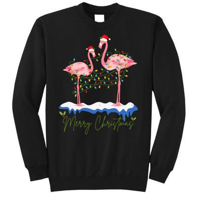 Merry Christmas Flamingo Holiday Tall Sweatshirt