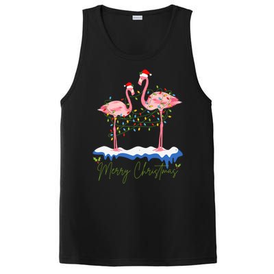 Merry Christmas Flamingo Holiday PosiCharge Competitor Tank