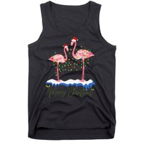 Merry Christmas Flamingo Holiday Tank Top