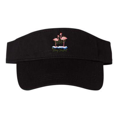 Merry Christmas Flamingo Holiday Valucap Bio-Washed Visor