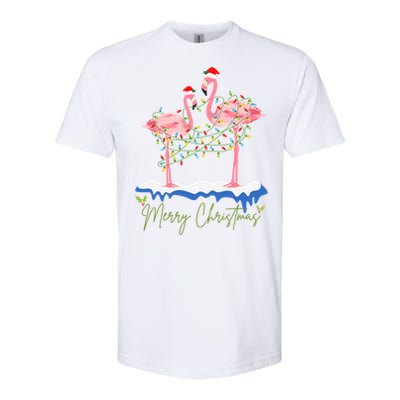 Merry Christmas Flamingo Holiday Softstyle CVC T-Shirt