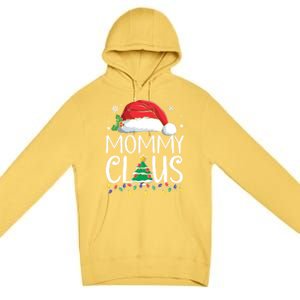 Mommy Claus Family Christmas Pajamas Santa Hat Xmas Lights Gift Premium Pullover Hoodie