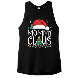 Mommy Claus Family Christmas Pajamas Santa Hat Xmas Lights Gift Ladies PosiCharge Tri-Blend Wicking Tank