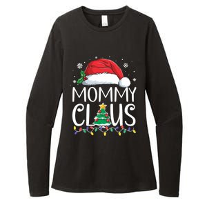 Mommy Claus Family Christmas Pajamas Santa Hat Xmas Lights Gift Womens CVC Long Sleeve Shirt