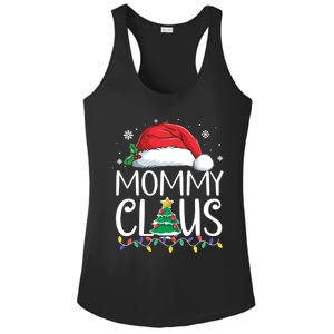 Mommy Claus Family Christmas Pajamas Santa Hat Xmas Lights Gift Ladies PosiCharge Competitor Racerback Tank