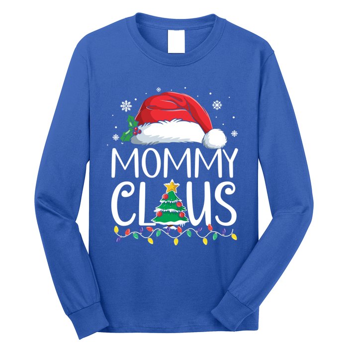 Mommy Claus Family Christmas Pajamas Santa Hat Xmas Lights Gift Long Sleeve Shirt