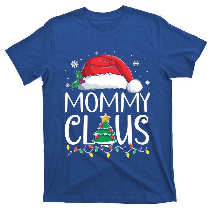 Mommy Claus Family Christmas Pajamas Santa Hat Xmas Lights Gift T-Shirt