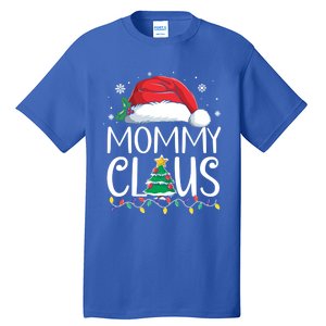 Mommy Claus Family Christmas Pajamas Santa Hat Xmas Lights Gift Tall T-Shirt