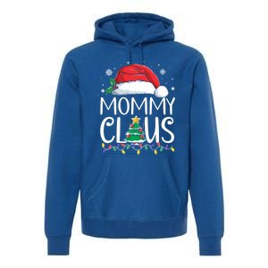 Mommy Claus Family Christmas Pajamas Santa Hat Xmas Lights Gift Premium Hoodie