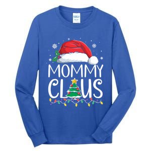 Mommy Claus Family Christmas Pajamas Santa Hat Xmas Lights Gift Tall Long Sleeve T-Shirt