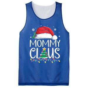 Mommy Claus Family Christmas Pajamas Santa Hat Xmas Lights Gift Mesh Reversible Basketball Jersey Tank