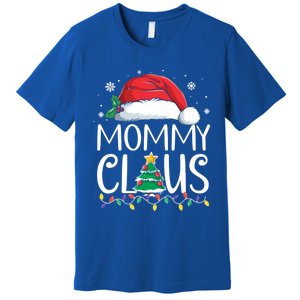 Mommy Claus Family Christmas Pajamas Santa Hat Xmas Lights Gift Premium T-Shirt