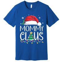 Mommy Claus Family Christmas Pajamas Santa Hat Xmas Lights Gift Premium T-Shirt