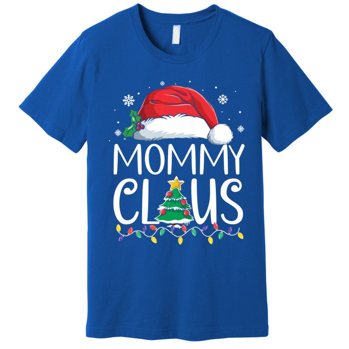 Mommy Claus Family Christmas Pajamas Santa Hat Xmas Lights Gift Premium T-Shirt