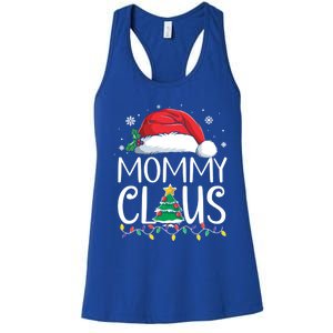 Mommy Claus Family Christmas Pajamas Santa Hat Xmas Lights Gift Women's Racerback Tank