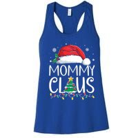 Mommy Claus Family Christmas Pajamas Santa Hat Xmas Lights Gift Women's Racerback Tank