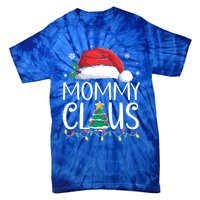 Mommy Claus Family Christmas Pajamas Santa Hat Xmas Lights Gift Tie-Dye T-Shirt