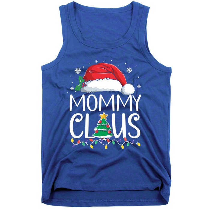 Mommy Claus Family Christmas Pajamas Santa Hat Xmas Lights Gift Tank Top