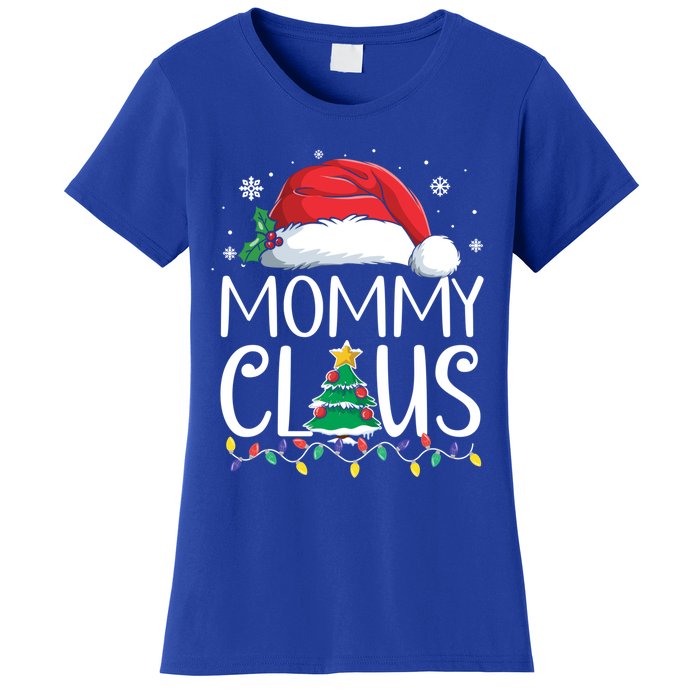 Mommy Claus Family Christmas Pajamas Santa Hat Xmas Lights Gift Women's T-Shirt