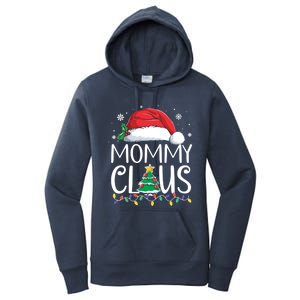 Mommy Claus Family Christmas Pajamas Santa Hat Xmas Lights Gift Women's Pullover Hoodie