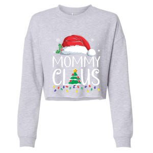 Mommy Claus Family Christmas Pajamas Santa Hat Xmas Lights Gift Cropped Pullover Crew