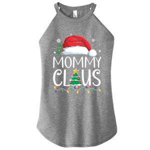 Mommy Claus Family Christmas Pajamas Santa Hat Xmas Lights Gift Women's Perfect Tri Rocker Tank