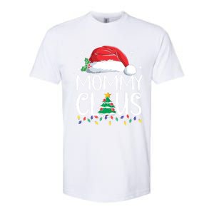 Mommy Claus Family Christmas Pajamas Santa Hat Xmas Lights Gift Softstyle CVC T-Shirt