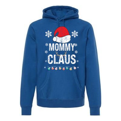 Mommy Claus Family Matching Xmas Light Cute Christmas Pajama Gift Premium Hoodie