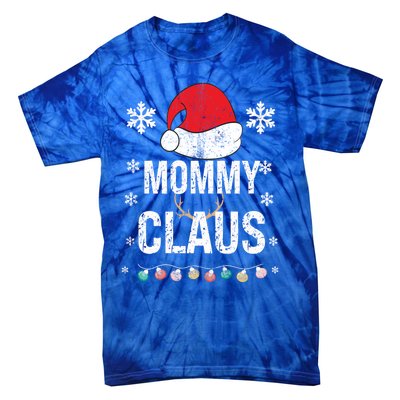 Mommy Claus Family Matching Xmas Light Cute Christmas Pajama Gift Tie-Dye T-Shirt