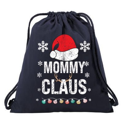 Mommy Claus Family Matching Xmas Light Cute Christmas Pajama Gift Drawstring Bag