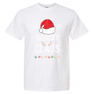 Mommy Claus Family Matching Xmas Light Cute Christmas Pajama Gift Garment-Dyed Heavyweight T-Shirt