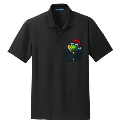 Merry Christmas Funny Pickleball Pickle Ball And Paddle Santa Hat Gift For Xmas Dry Zone Grid Polo