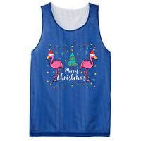 Merry Christmas Funny Santa Hat Flamingo Xmas Tree Christmas Gift Mesh Reversible Basketball Jersey Tank