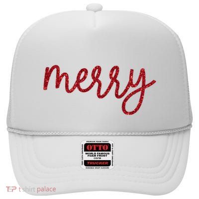 Merry Christmas Festive Family Matching High Crown Mesh Back Trucker Hat