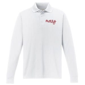 Merry Christmas Festive Family Matching Performance Long Sleeve Polo