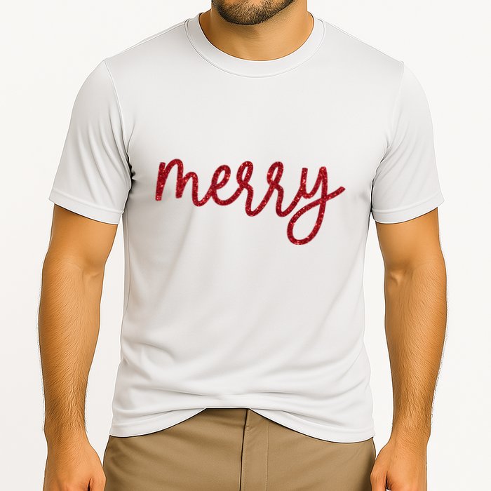 Merry Christmas Festive Family Matching Cooling Performance Crew T-Shirt