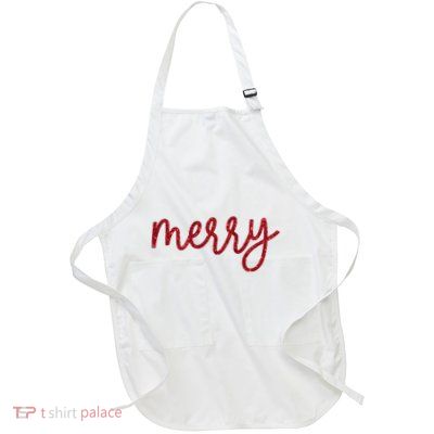 Merry Christmas Festive Family Matching Full-Length Apron With Pockets