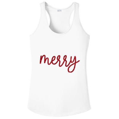 Merry Christmas Festive Family Matching Ladies PosiCharge Competitor Racerback Tank