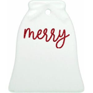 Merry Christmas Festive Family Matching Ceramic Bell Ornament