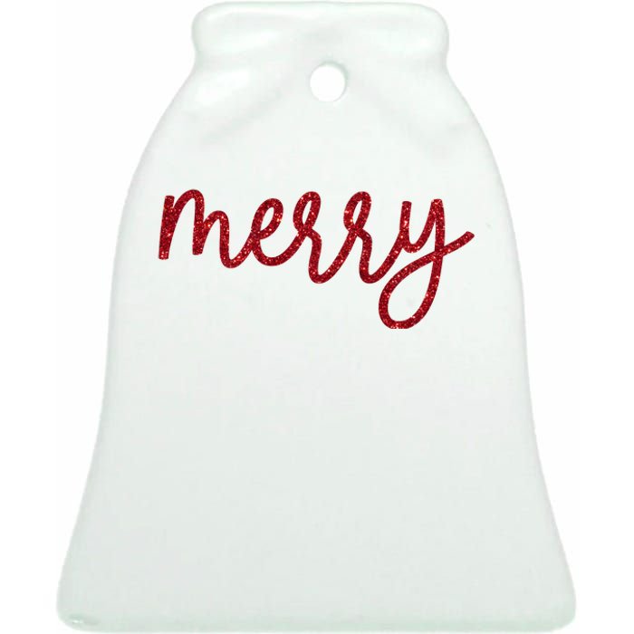 Merry Christmas Festive Family Matching Ceramic Bell Ornament