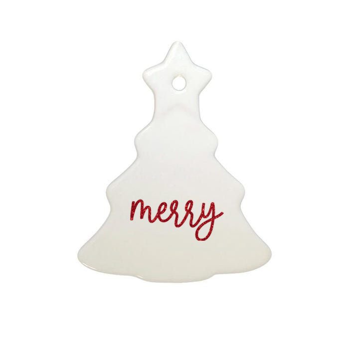 Merry Christmas Festive Family Matching Ceramic Tree Ornament