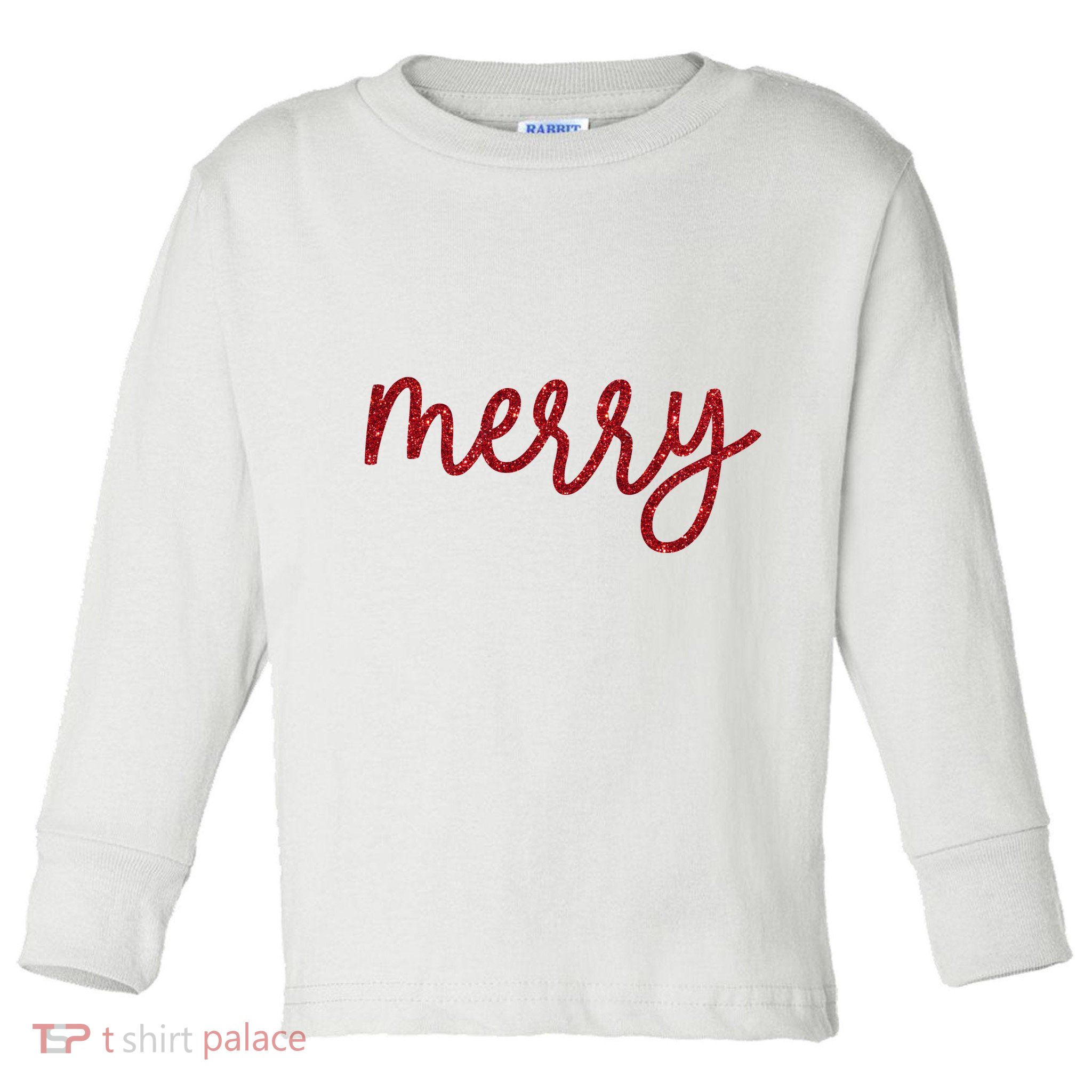 Merry Christmas Festive Family Matching Toddler Long Sleeve Shirt