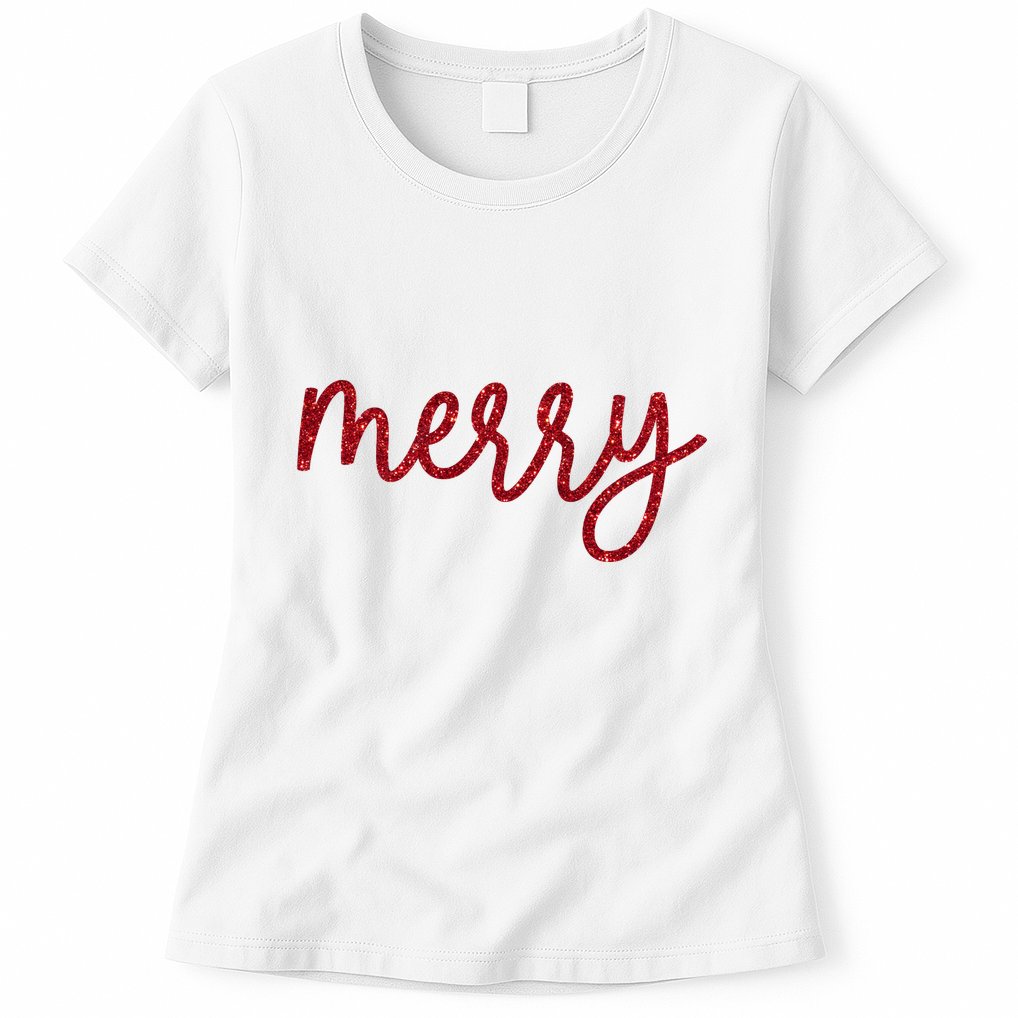 Merry Christmas Festive Family Matching Womens T-Shirt